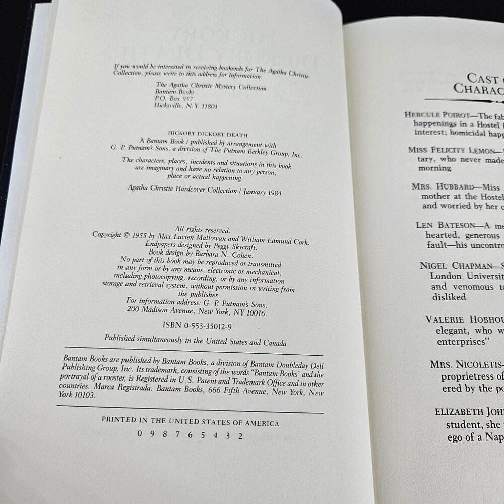 Agatha Christie Hickory Dickory Death Hardcover Leather Mystery Collection 1984 - Picture 3 of 10